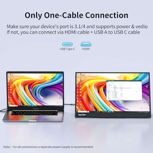 InnoView 4K Portable Monitor 15.6" 3840x2160 UHD, 95% Adobe, ΔE<2 Portable Monitor Laptop Eye Care Lightweight HDR Portable Screen for Laptop MacBook Xbox PS5 Switch PC Phone