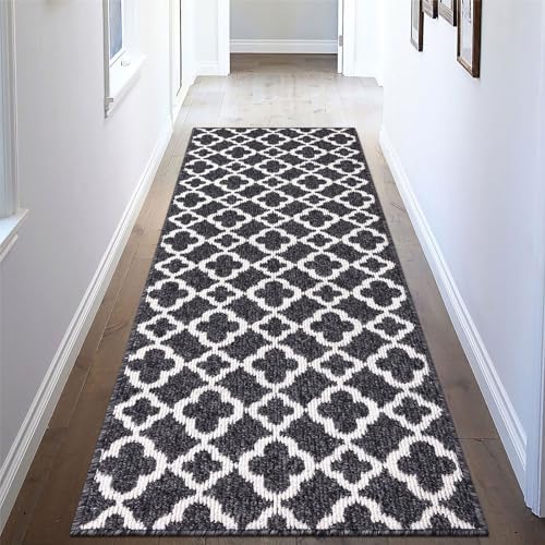 U'Artlines Runner Rug for Hallway 2×6feet Non Slip Kitchen Floor Carpet Runners Beige Geometric Pattern Machine Washable Area Rug for Entryway Bathroom