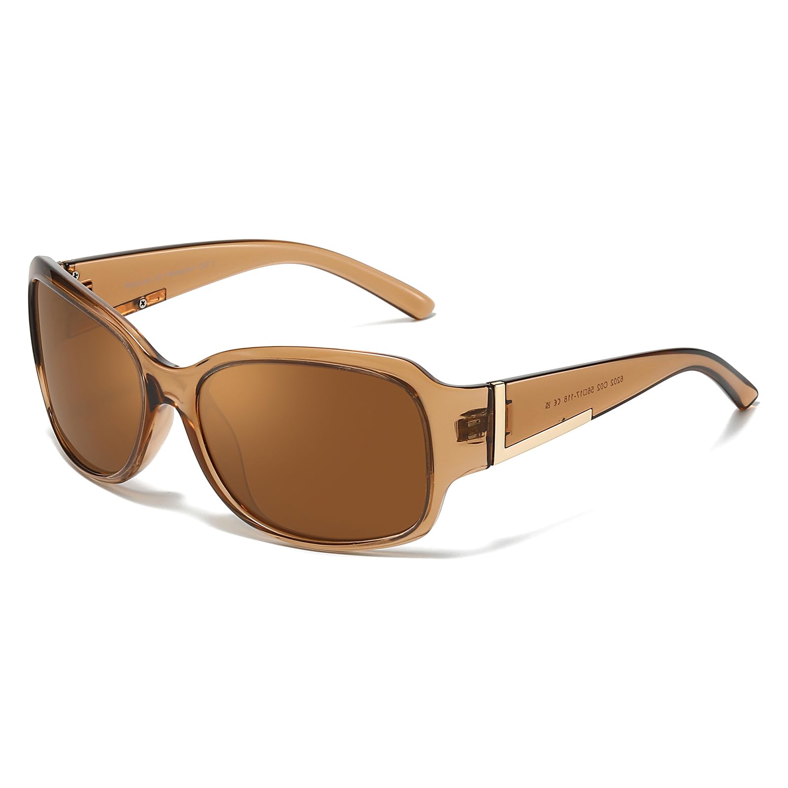 TJUTR Wrap Around Polarized Sunglasses for Women, Trendy UV400 Protection Designer Shades TS6202