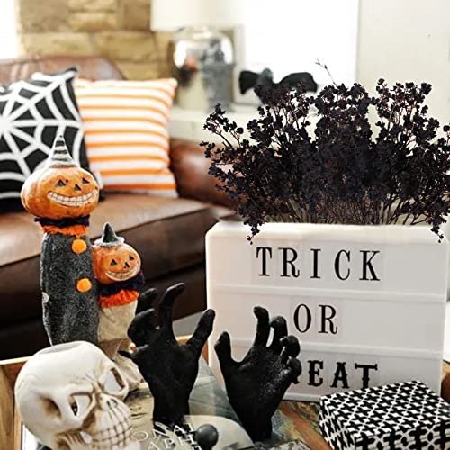 AILANDA 6PCS Artificial Flowers Baby Breath Faux Flowers Black Fake Silk Gypsophila Flowers for Autumn Home Kitchen Wedding Table Centerpiece Halloween Thanksgiving Decorations