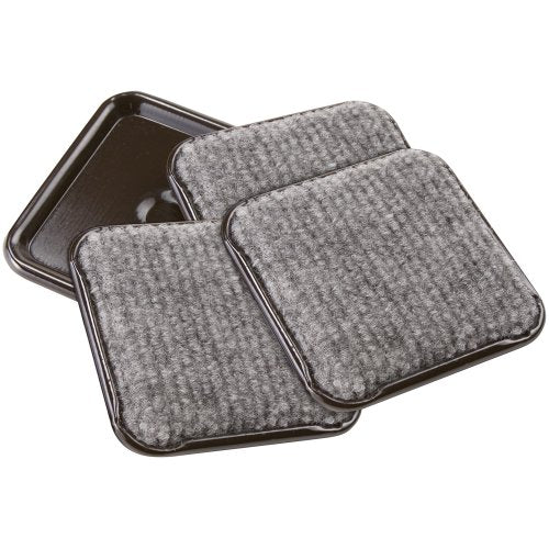 SoftTouch 2 1/2'' Square Reusable Carpet Bottom Furniture Caster Cups to Protect Hardwood & Super Sliders 3 1/2'' x 6'' Oval Reusable Furniture Sliders for Hard Surfaces