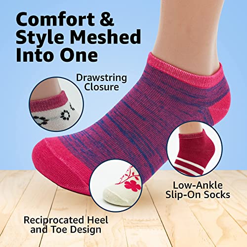 BRIGHT STAR Women's Low Cut Ankle Socks - 30-Pair | Soft & Comfortable Athletic Socks, Durable Polyester Blend, Machine Washable, Stylish Sock Pack for All Seasons (Size 9-11)