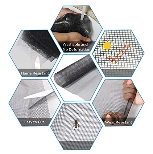 TOOLTRIZ Windows Screen and Screen Door Replacement, 48"x118" Durable Fiberglass Screen Mesh - Screen & Sliding Screen Door Repair for Patio & Window