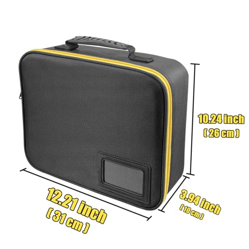 Extra Large Hard Tool Battery Carrying Case fits for Dewalt/Milwaukee/Makita 20V/60V/12V/18VBattery & Charger, Portable Power Tool Box Storage Bag with Adjustable Dividers for Accessories Organizer