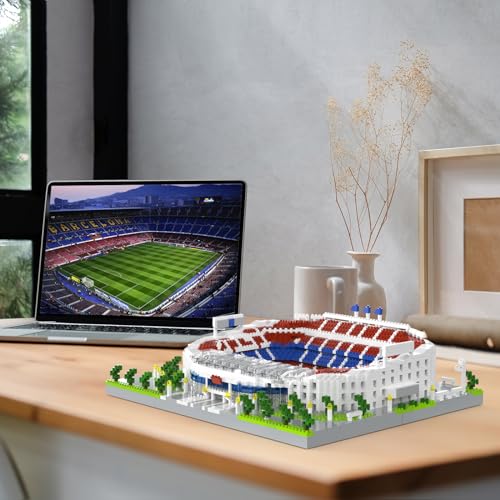 Barcelona Soccer Stadium Micro Blocks Building Sets, Micro Mini Bricks Architecture Building Block Sets for Adults, Football Field Building Blocks Gift for Girls and Boys Aged 14 and Up