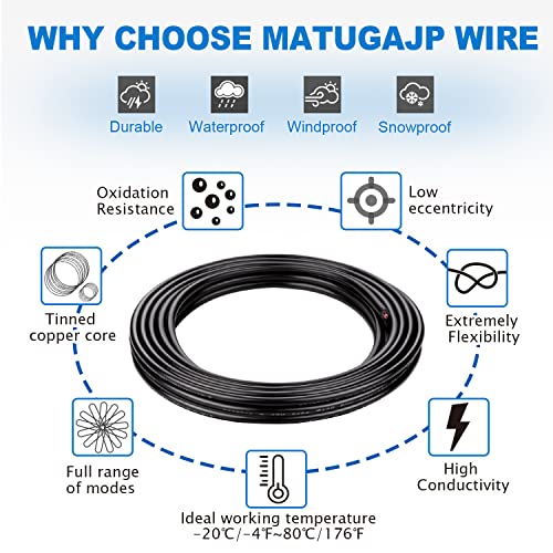 Matugajp 16awg 1.3mm² Electrical Wire 6 Core Extension Cable 20feet UL2464 DC 5V/12V/24V/300V 16 Gauge Oxygen Free Stranded Tinned Copper Wire