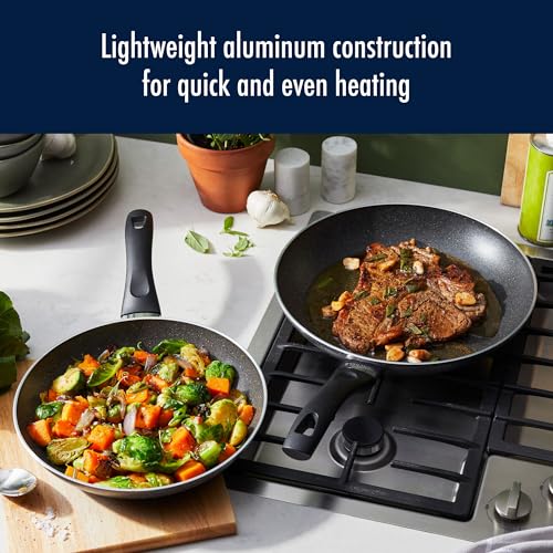 Henckels Everlift 2-Piece Granitium Nonstick Frying Pan Set, 10-inch and 12-inch frying pan, Made in Italy, durable 3-layer granite-hued nonstick coating from recycled materials, Oven safe to 400°F