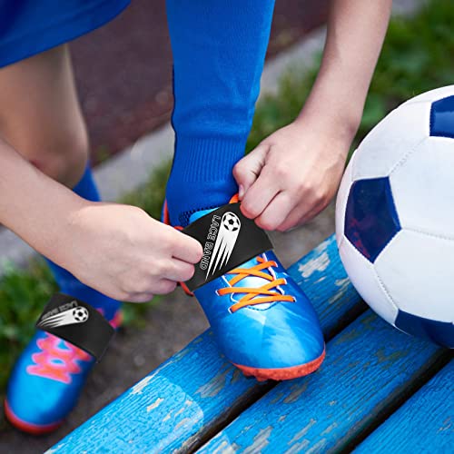 Patelai 4 Pcs Soccer Cleat Lace Cover Football Shoe Band Soccer Shoe Cover Football Cleat Bands Youth Adult for Season(Kids,White)