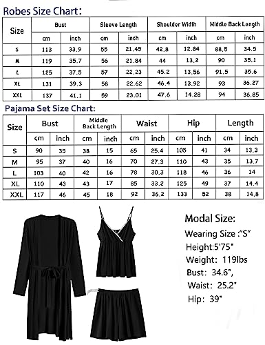 SWOMOG Womens Maternity Robe Set 3 Piece Nursing Pajamas for Breastfeeding 3 in 1 Labor Delivery Hospital Pregnancy Pjs