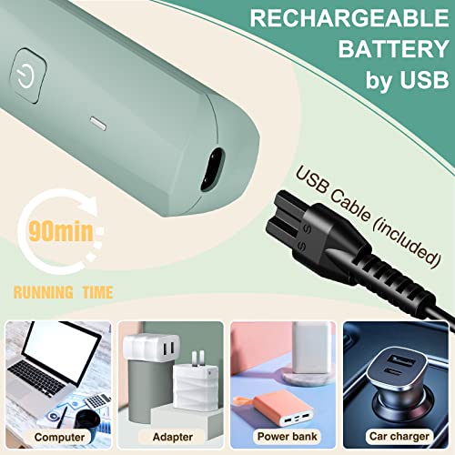 Electric Razor for Women Bikini Trimmer Rechargeable Electric Shaver for Legs Arms Pubic Body Hair Trimmer for Men and Women Hair Removal with Snap-In Ceramic Blades IP7X Washable Head,Wet and Dry Use