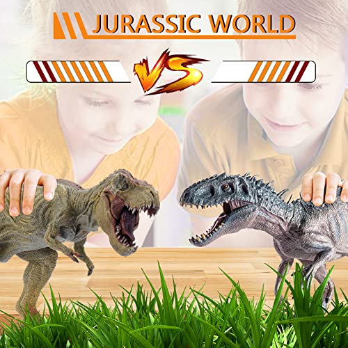 2Pcs Dinosaur Set, 15.7" Large Tyrannosaurus Rex and 12.2" Realistic T-rex, Educational Dinosaur Action Figure Wildlife Animal Model, Great for Collector, Party Favor, Birthday Gifts