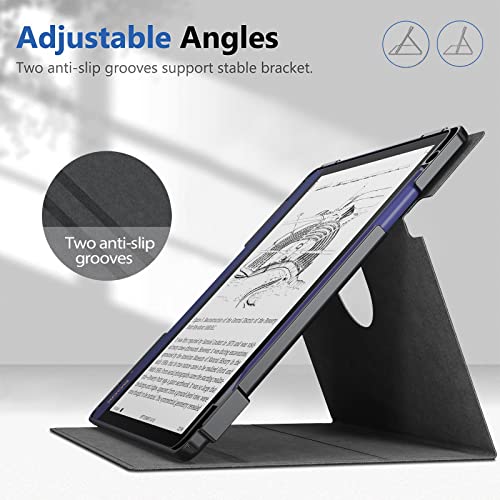 E NET-CASE Case for BOOX Note Air 2, BOOX Note Air 2 Plus 2022, Vertical Design, 360 Degree Rotating Stand Cover for 10.3 Inch BOOX Note Air 2 with Pencil Holder (Black)