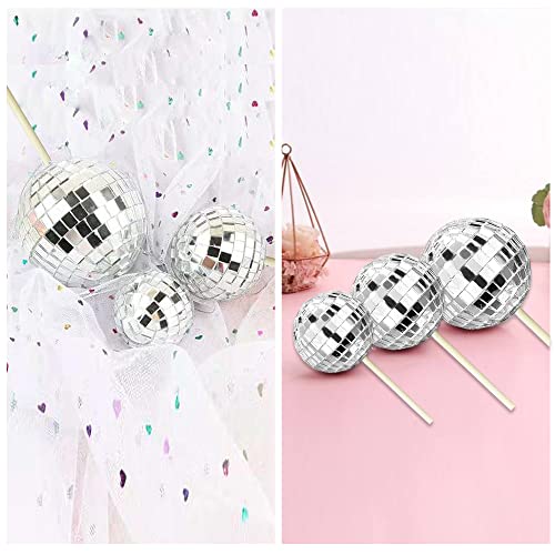 21 PCS Disco Ball Cupcake toppers Happy Birthday Cake Topper 1970s Disco Ball Cake Decorations Disco Theme Cake Picks for Disco Theme Party 70s Theme Party Favor