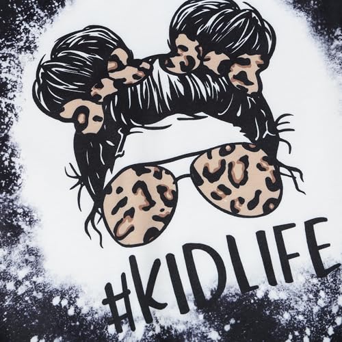 PATPAT Girls Fall Crewneck Black Sweatshirt Graphic Pullover Long Sleeve Shirts Toddler Kids Cute Sweatshirts For Teen Girls 3-4 Years