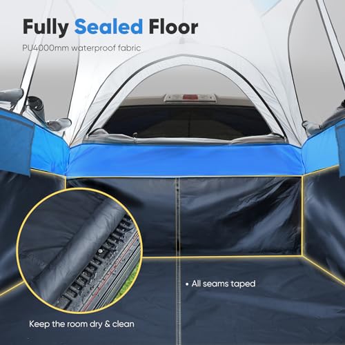 Quictent Pickup Truck Tent for Full Size Short Bed (5.5'-5.8'), Waterproof PU2000mm 2-Person Sleeping Capacity Truck Bed Tent with Removable Awning, Rainfly & Storage Bag Included