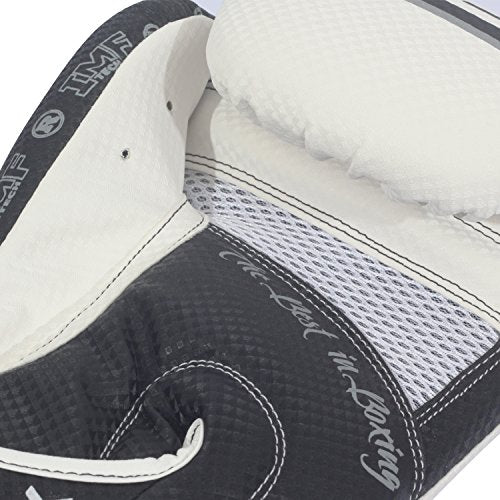 Ringside Apex Flash Sparring Gloves, IMF-Tech Boxing Gloves with Secure Wrist Support, Synthetic Boxing Gloves for Men and Women, White and Black, 14 Oz