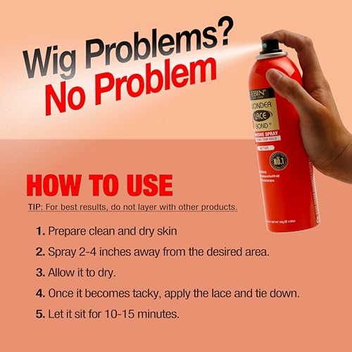 EBIN NEW YORK Wonder Lace Bond Adhesive Spray Sensitive - Extreme Firm Hold 14.2 fl. oz./ 402mL |Sensitive Use, Fast Drying,No Residue, No Build-up, Powerful Hold, All-Day Hold, Easy Daily Wig Install