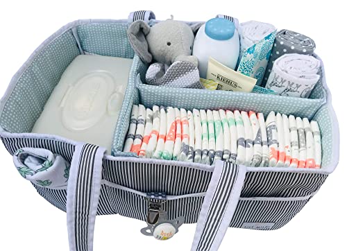 Lily Miles Baby Diaper Caddy - Large Organizer Tote Bag for Baby essentials Boy or Girl - Baby Shower Basket - Nursery Must Haves - Registry Favorites - Newborn Caddie Car Travel