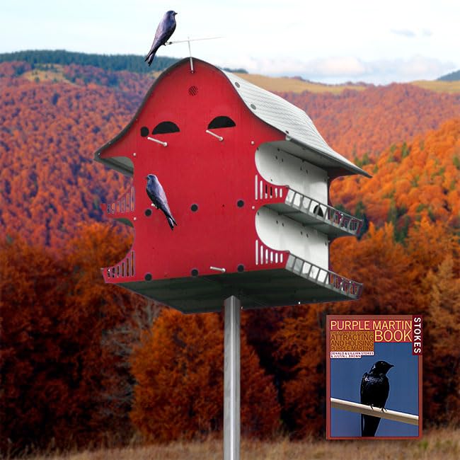 S&K 16-Room Purple Martin House Package – Complete Kit with Barn-Style Martin House, Triangular Pole, Decoys & Guidebook