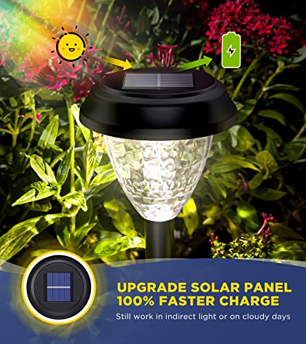 ornesign Ultra Bright Solar Outdoor Lights Decorative 10 Pack, 100% Faster Charge Solar Pathway Garden Lights Up to 12H Auto On/Off, Solar Lights Outdoor Waterproof for Walkway Yard Lawn (Warm White)