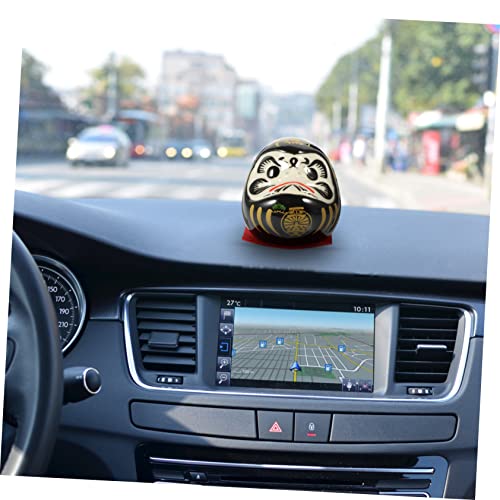 BESTOYARD Daruma Figurine Dharma Eggs Japanese Kimono Zen Statue Japanese Statues Porcelain Mini Daruma Miniature Figurines Wooden Book Shelves Mini Bookshelf Mini Doll Car Mustard Ceramics