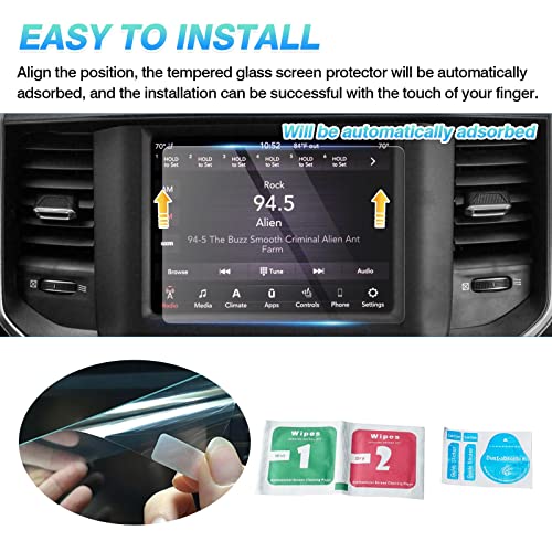 Autorder Custom Fit for Screen Protector 2013-2020 2021 2022 Dodge Ram 1500 2500 3500 Accessories Tempered Glass 9H Navigation Display Touchscreen Protective Film(8.4-Inch)