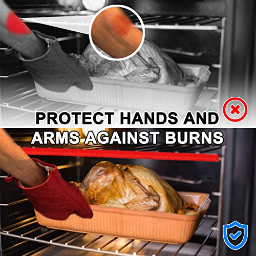 LeeYean Oven Guards for Racks - 4 Pack Heat Resistant Silicone Rack Protectors Shields, Protect Against Burns and Scars, Kitchen Gadgets & Accessories 14 Inches Long (Red)