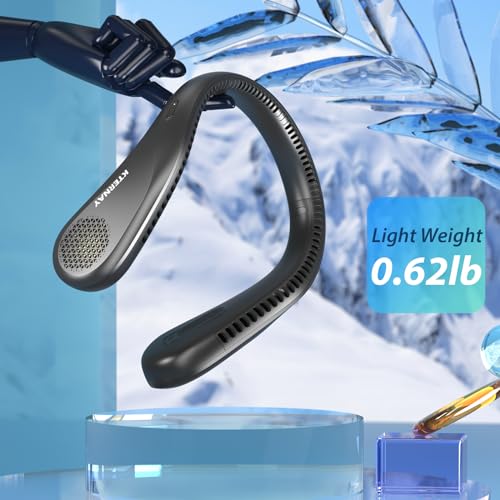 Kternay Bladeless Neck Fan - Portable Neck Fan with 3 Wind Speed,USB Rechargeable Personal Neck Fan, Hands-Free Design USB Fan - Ideal for Outdoor Activities and Travel