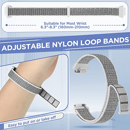 WNIPH Nylon Bands Compatible for Fitbit Inspire 3/Inspire 2/Inspire/Inspire HR/Ace 3/Ace 2 Bands, Breathable Sport Replacement Straps Soft Adjustable Solo Loop Nylon Wristband for Women Men