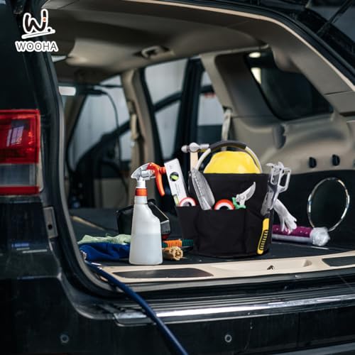 Wooha Tool Organizers Bag 17L collapsible Tool Bag Laundry Organizer Outdoor Camping Garden Harvest Basket Home Bathroom Storage Bath Wash Bag(Black)