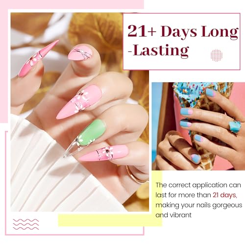 JODSONE 23 PCS Gel Polish Kit Colorful Fashion Classic Nail Gel Set 3 Bottles of Base Coat Matte and Glossy Top Coat