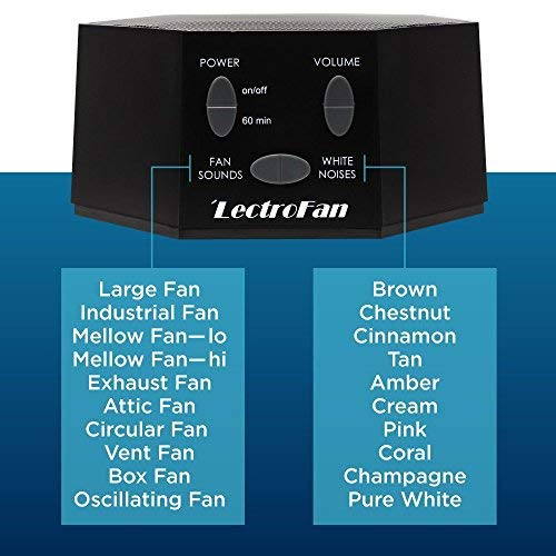LectroFan High Fidelity White Noise Machine with 20 Unique Non-Looping Fan and White Noise Sounds and Sleep Timer