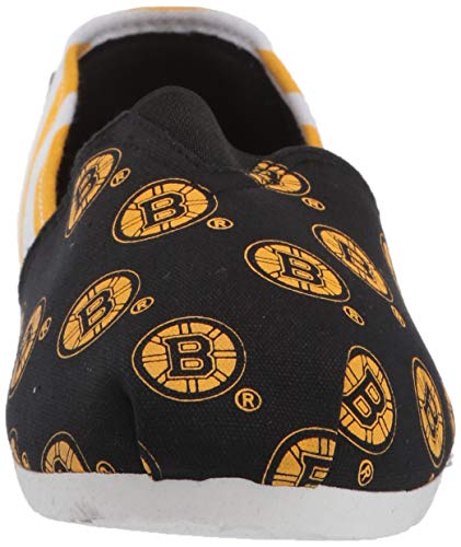 FOCO NHL Boston Bruins Women's Canvas Stripe Shoes, X-Large (11-12), Black
