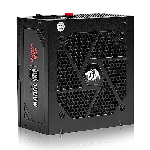 Redragon PSU007 80+ Gold 850 Watt ATX 3.0 & PCIe 5.0 Fully Modular Power Supply w/ 80 Plus Gold Certified, Compact 160mm Size, Smart ECO Low Noise RGB Fan, 100% Japanese Capacitors, Full Mod Cables