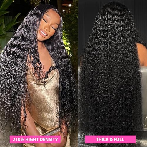 Rovess 613 Deep Wave Lace Front Wig Human Hair HD Transparent Lace Frontal Wig Human Hair 200% Density 13X6 Blonde Lace Front Wigs Human Hair Pre Plucked With Baby Hair Wigs for Women Blonde 24 Inch