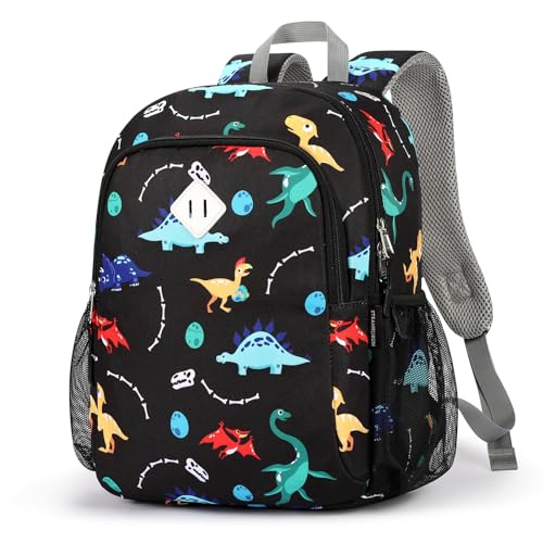 STEAMEDBUN Kids Backpack for Boys 4-6: Boys Backpack - Toddler Preschool Backpack - Dinosaur Backpack for Kids Black