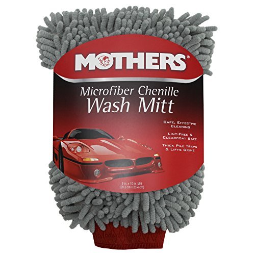 MOTHERS 968801 Premium Chenille Car Wash Mitt - Scratch & Lint Free