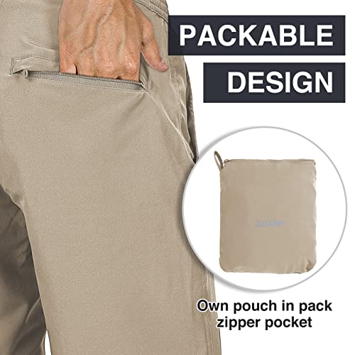 33,000ft Mens Golf Shorts 9 inch Inseam Quick Dry Elastic Waist Classic-Fit Drawstring Dress Shorts Hiking Fishing Business Black