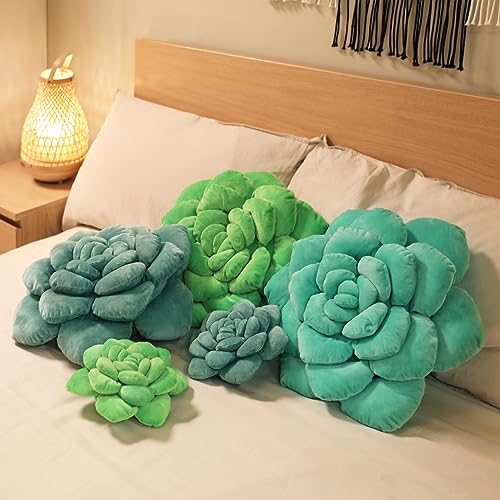 OtGalk Succulent Pillow - Hand-Stitched Plush Decorative Throw Pillow. Plant-Shaped Pillows and Flower Pillows, Plush Cushions for Bedroom and Home Decoration, 9.84in/25CM