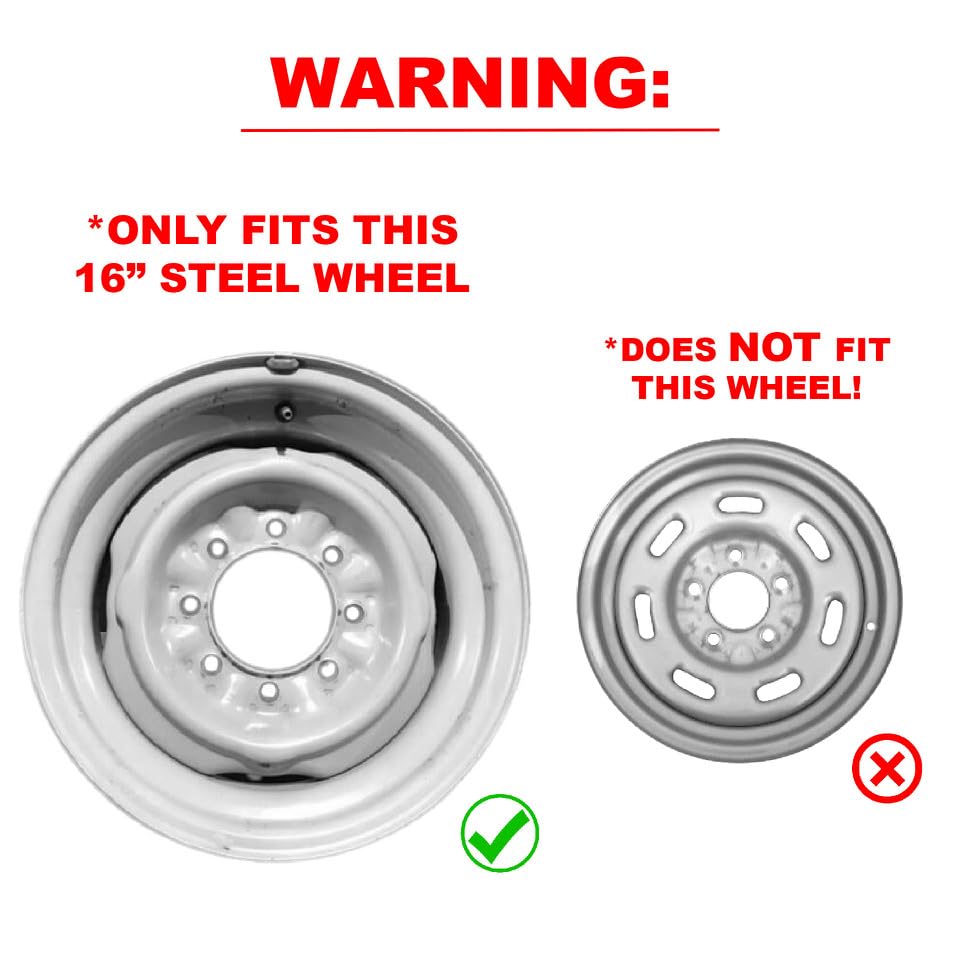 Hubcaps.com - Premium Quality 16" Silver Hubcaps/Wheel Covers fits Ford Van, One-Piece Heavy Duty Construction (Set of 4)