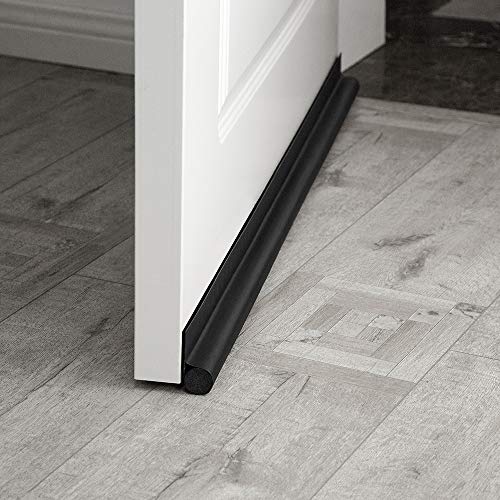 MAXTID Door Draft Stopper 36 Inch Black Adjustable Door Draft Blocker Front Door Draft Guard for Bottom of Doors Weather Stripping Door Seal Strip
