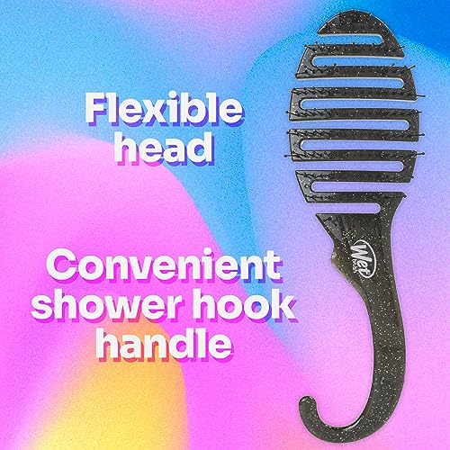 Wet Brush Shower Hair Brush Detangler - Exclusive Ultra-soft IntelliFlex Bristles - Minimizes Pain And Protects Against Split Ends and Breakage - Comb For Women, Men, Wet & Dry Hair - Black Glitter