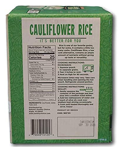 Nature's Earthly Choice Cauliflower Rice - 6 Pouches (6 x 8.5 ounces)