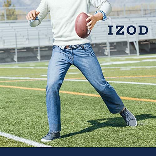 IZOD Men's Comfort Stretch Straight Fit Jean, Mavericks Blue, 38x34