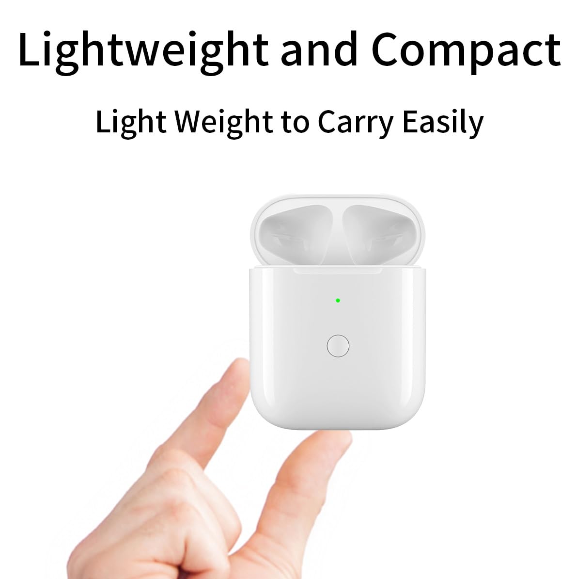 Replacement AirPod Charging Case Compatible with AirPods 1st 2nd Generation Wireless Charging case Bluetooth Pairing Sync Button (No Earbuds)