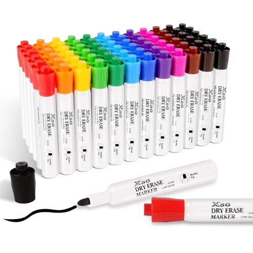 colpart Dry Erase Markers Bullet Tip - Pack Of 72Colors Whiteboard Markers Bulk With Low Odor White Board Markers Dry Erase For School, Office, Home, Work On White Board & Calendar, Refrigerator