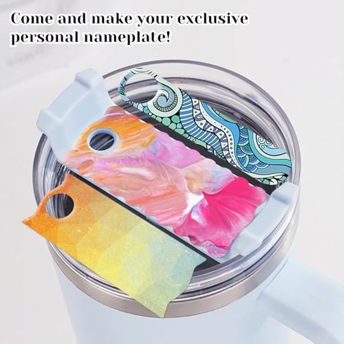 Name Plate Resin Molds for Stanley Cup Lid, 8 Cavities Name Tag Silicone Molds for Resin Casting Tumbler Cup Accessories DIY Personalized Custom Name Plates for Stanley 40oz (Nameplate A)