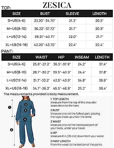 ZESICA Women's 2 Piece Outfits Sweater Set Long Sleeve Mock Neck Knit Pullover Top High Waist Pant Tracksuit Lounge Sets,White,Small