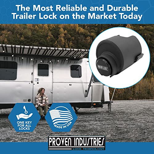 Proven Industries Model 2516-AS Trailer Lock, Fits (1997-2019) 2 5/16-Inch Airstream Couplers, Made in The USA (Black)