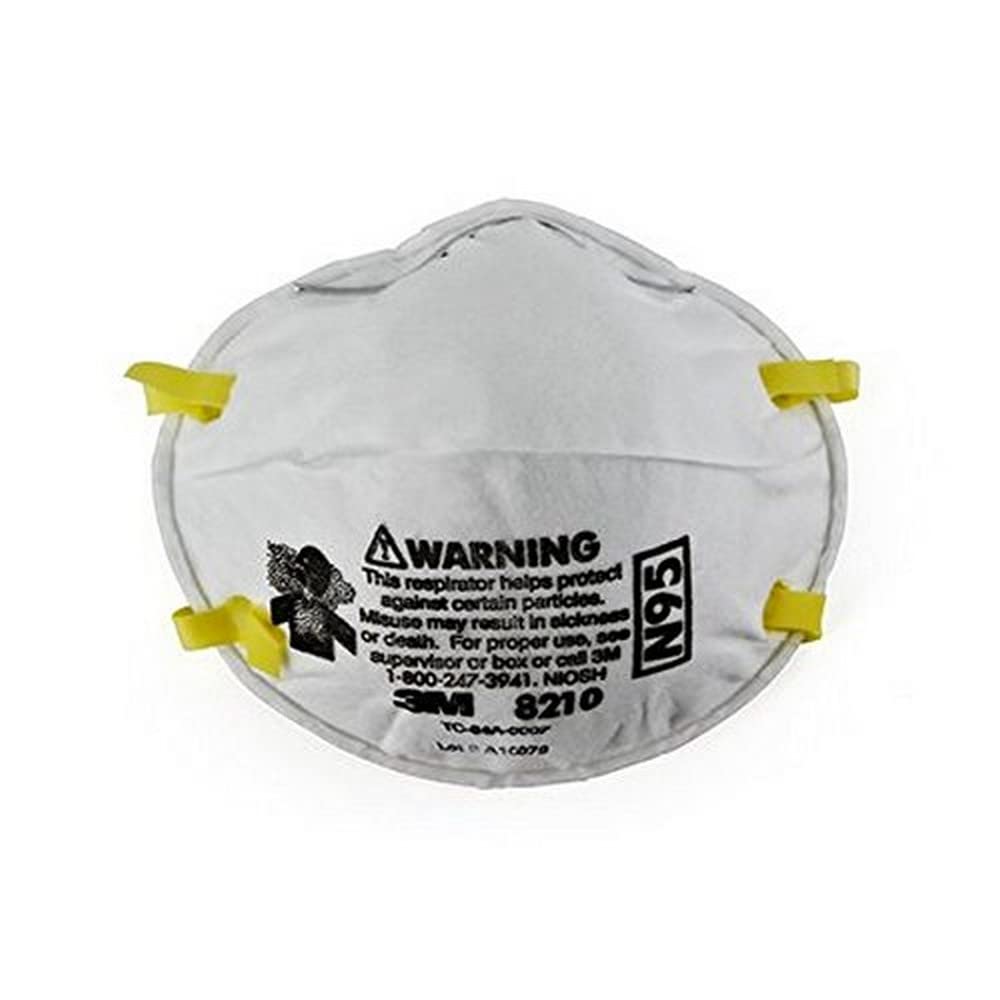 3M 8210 Particulate Respirator, N95, Pack of 20 Disposable Respirators, NIOSH APPROVED, Two-Strap Cup Style Design, Lightweight with Cushioning Nose Foam